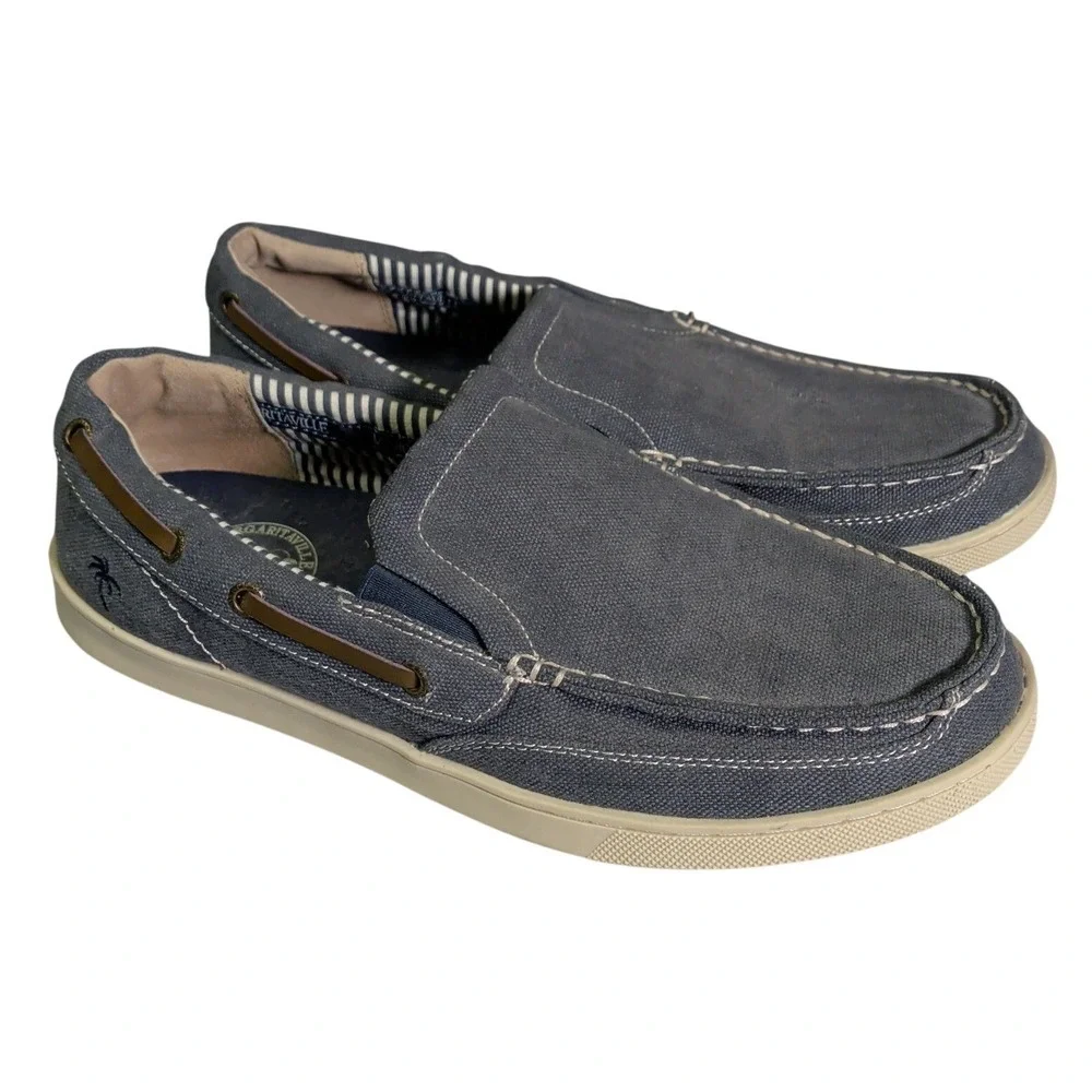 Margaritaville Dock Shoes Mens Size 11.5 Blue Denim Boat Shoes Preppy Nautical